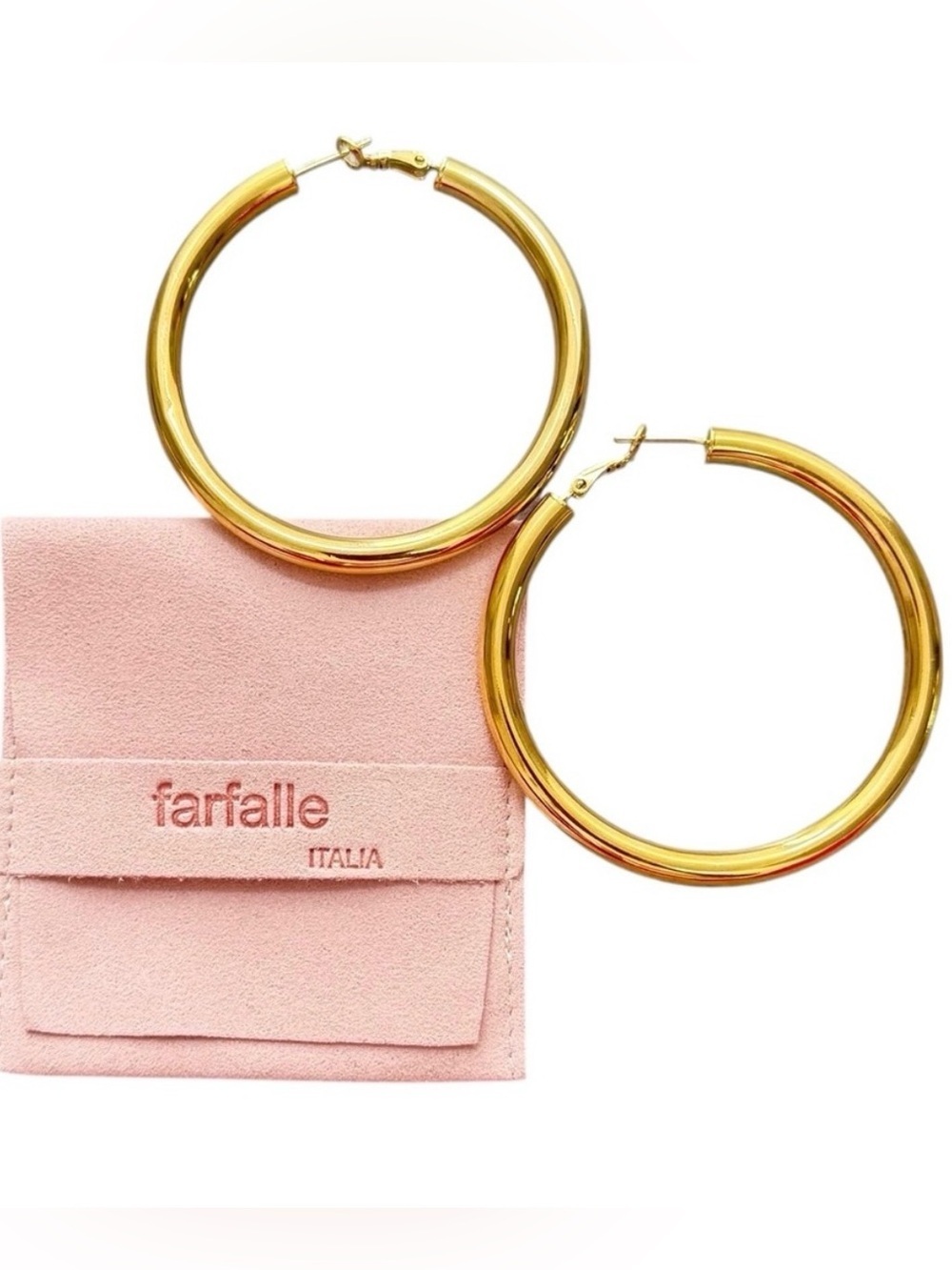 NWT 2” Hollow Classic Gold Hoop Earrings